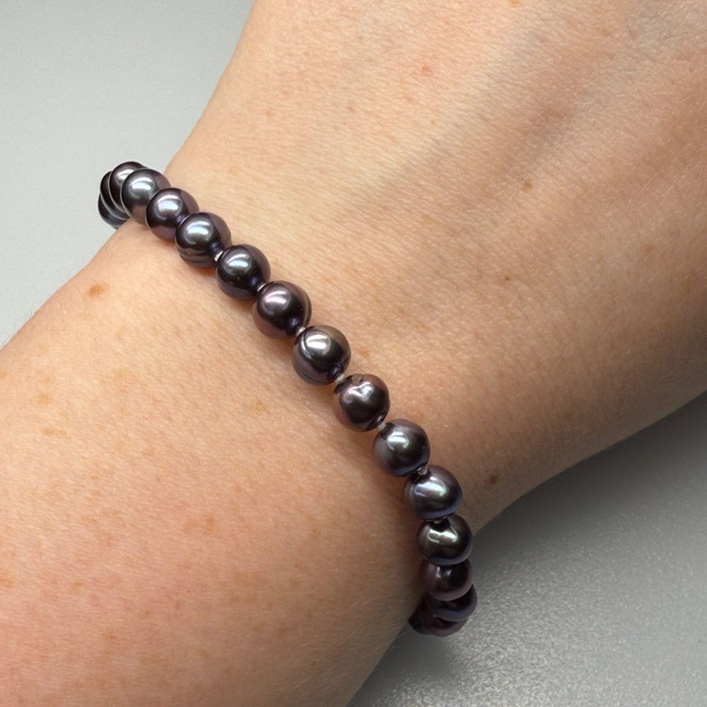 Elegant Gorgeous Real Pearl Pearls 925 Silver Bracelet